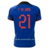 Camiseta de fútbol Países Bajos Frenkie de Jong 21 Segunda Equipación Mundial 2022 - Hombre